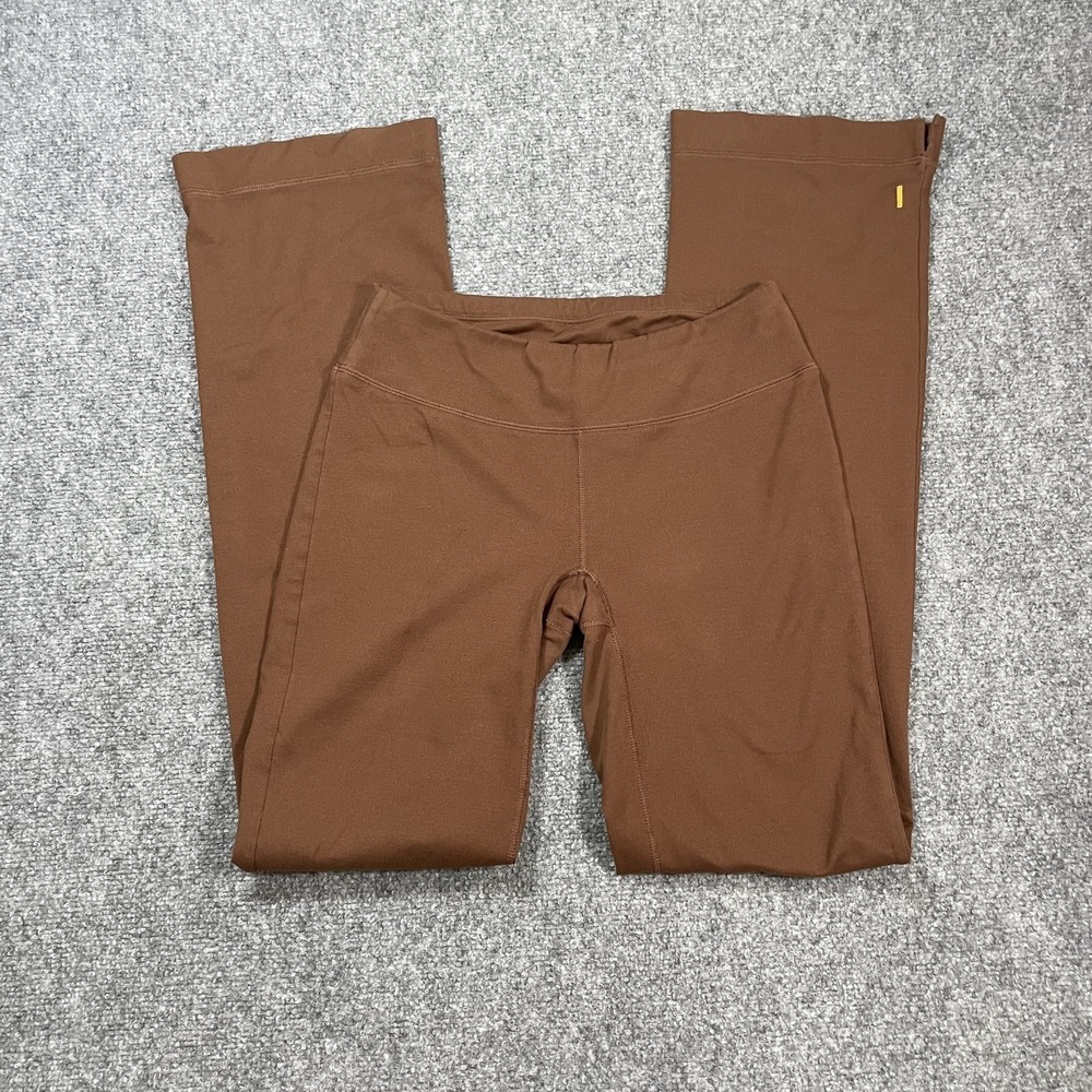 Lucy Yoga Pants Womens XS Tall Brown Flare Leg Activewear Slit Hem